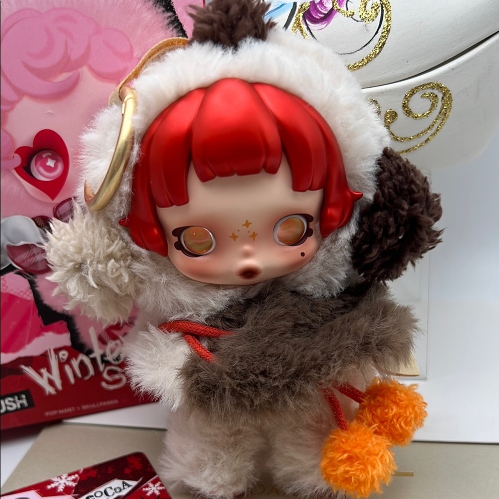 SKULLPANDA Winter Symphony Series Plush -Ode to Cocoa Keychain/Hanging On NWOT - Picture 1 of 17